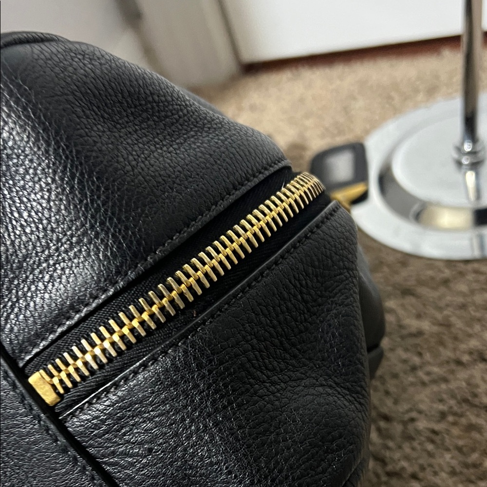 Prada Black Leather Shoulder Bag with Gold Accents - Picture 8 of 11